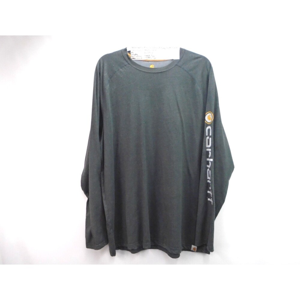 Carhartt Force Delmont Mens XL Long Sleeve T-Shirt Carbon Gray Raglan Graphic